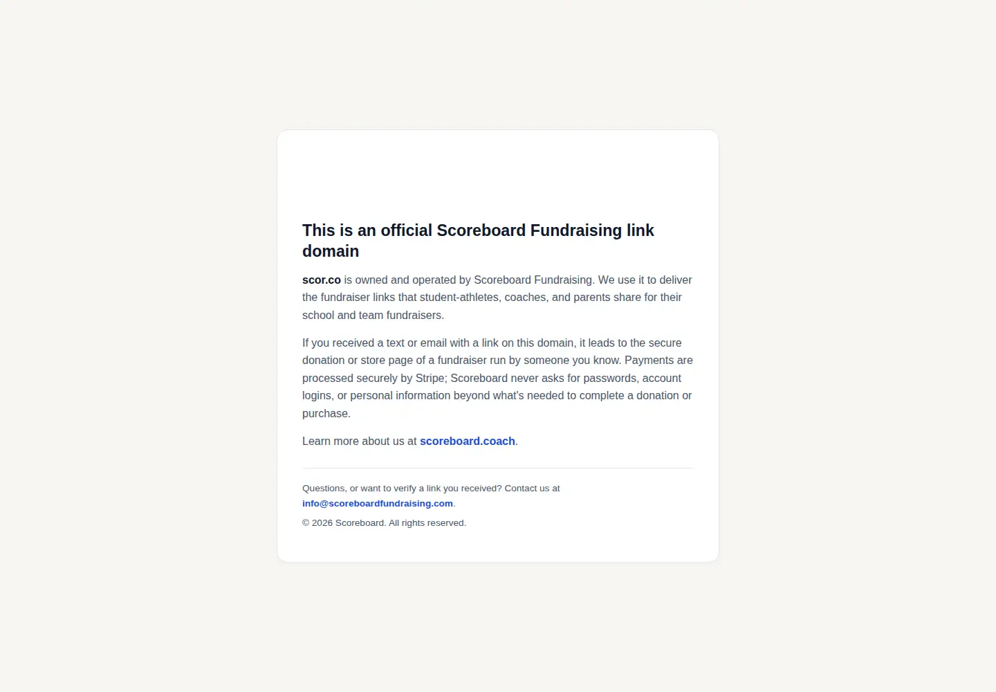 Screenshot of scor.co