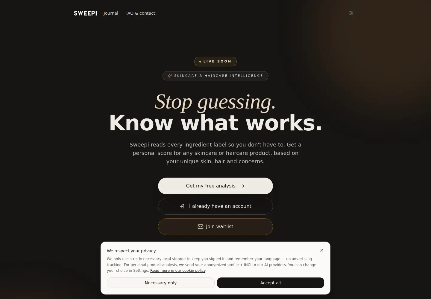 Screenshot of sweepi.co