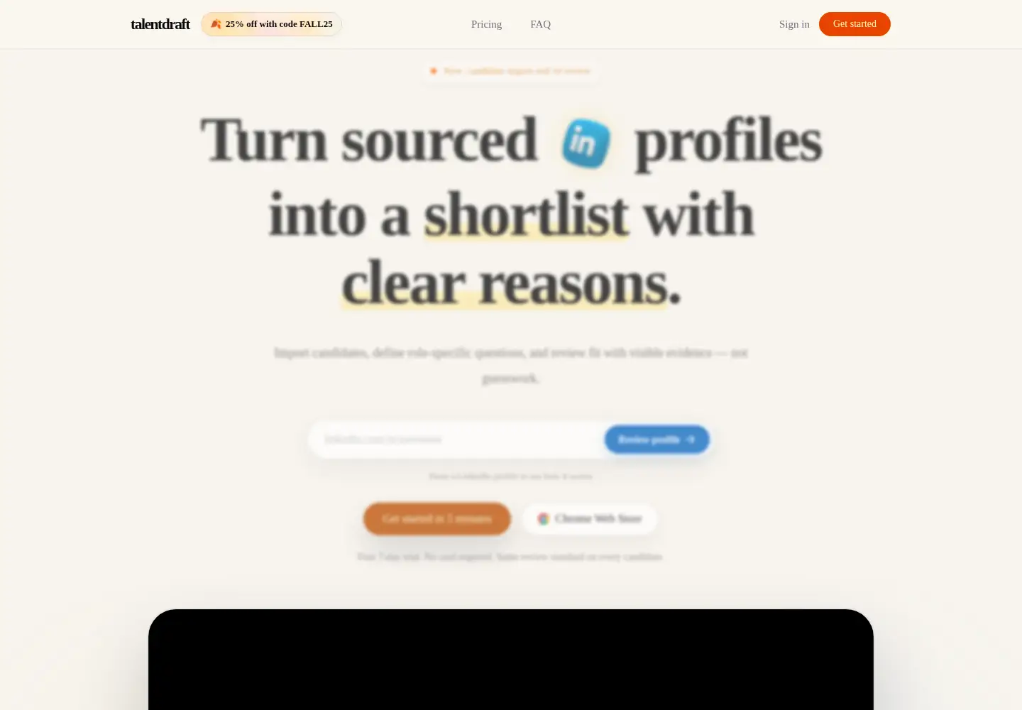 Screenshot of talentdraft.co
