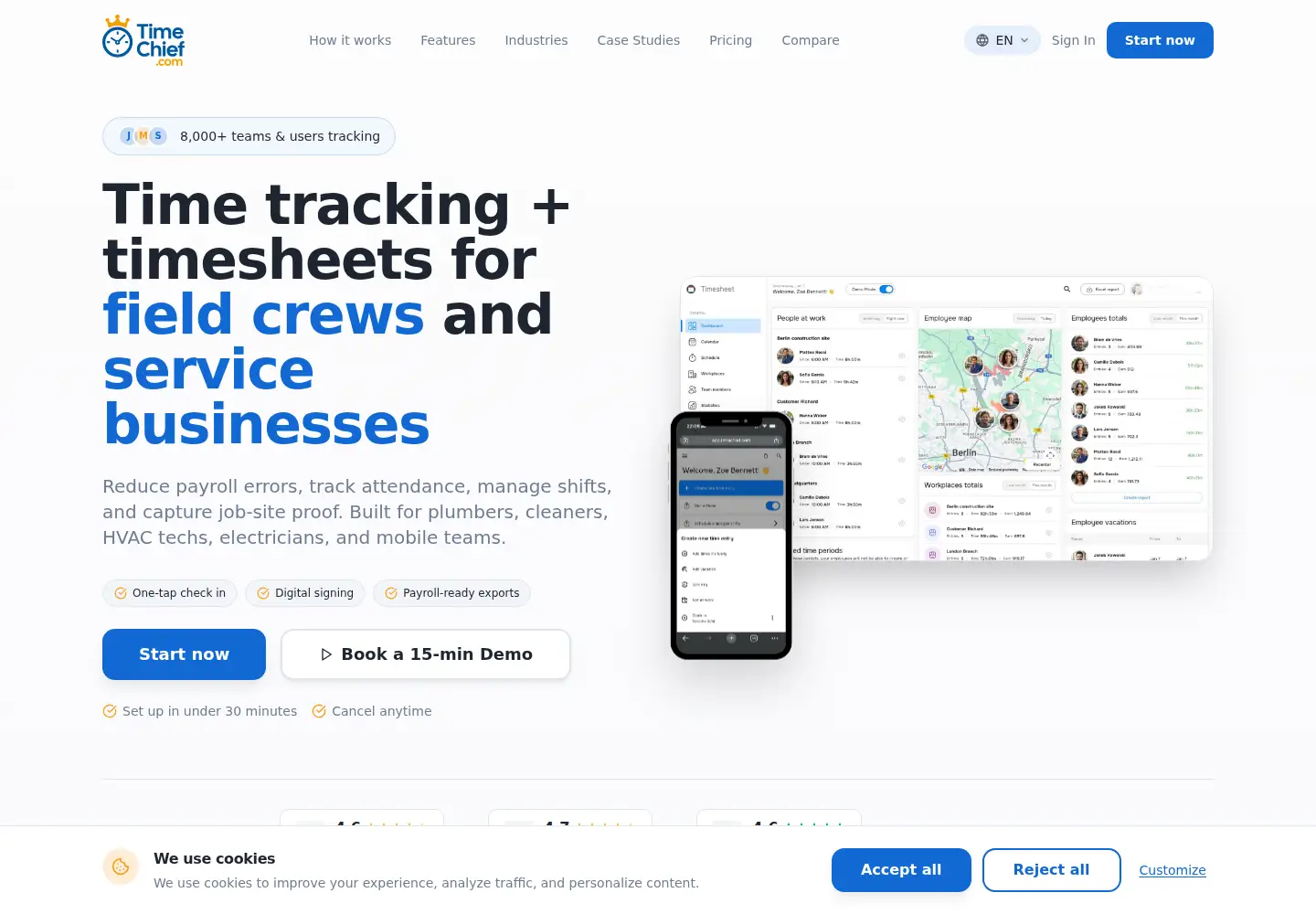 Screenshot of timesheetapp.co