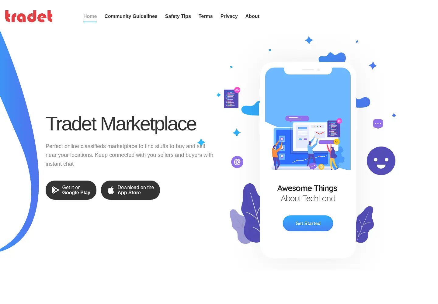 Captured homepage of tradet.co in the current scan