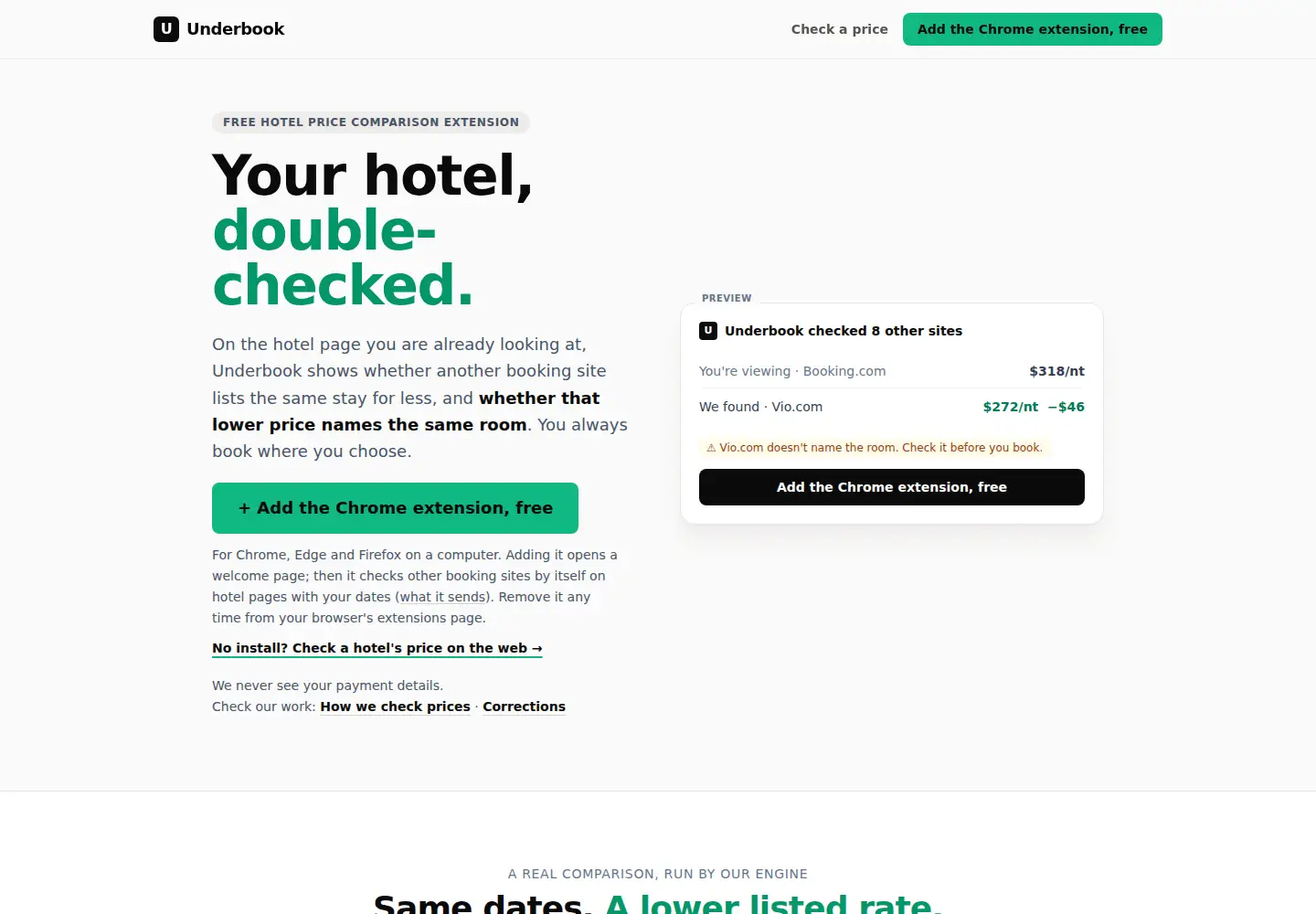 Captured homepage of underbook.co in the current scan