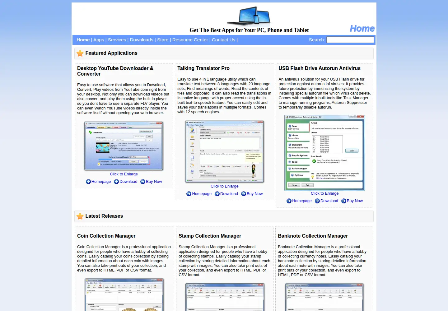 Captured homepage of abhisoft.com in the current scan