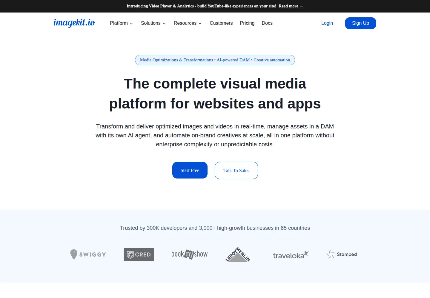 Screenshot of imagekit.io