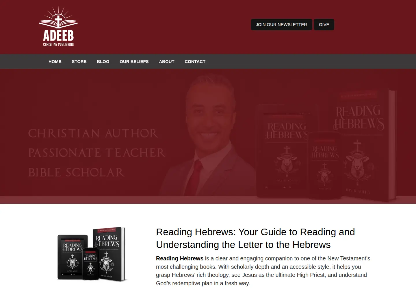 Captured homepage of adeebchristianpublishing.com in the current scan