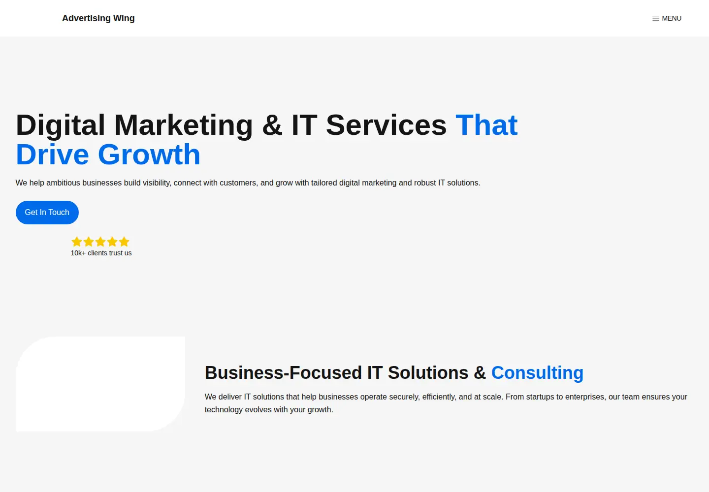 Screenshot of advertisingwing.com