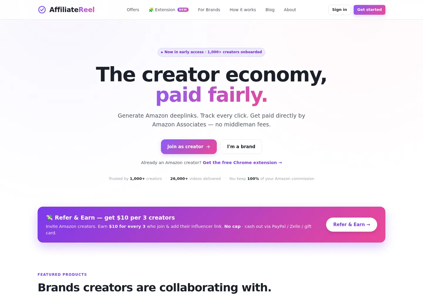 Screenshot of affiliatereel.com