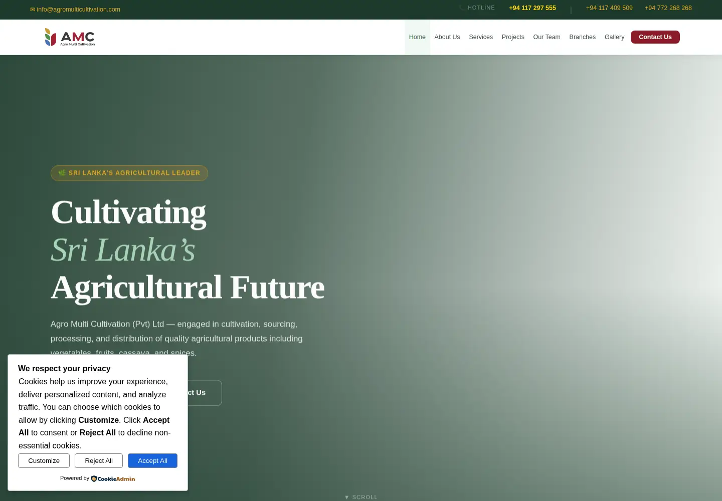 Captured homepage of agromulticultivation.com in the current scan