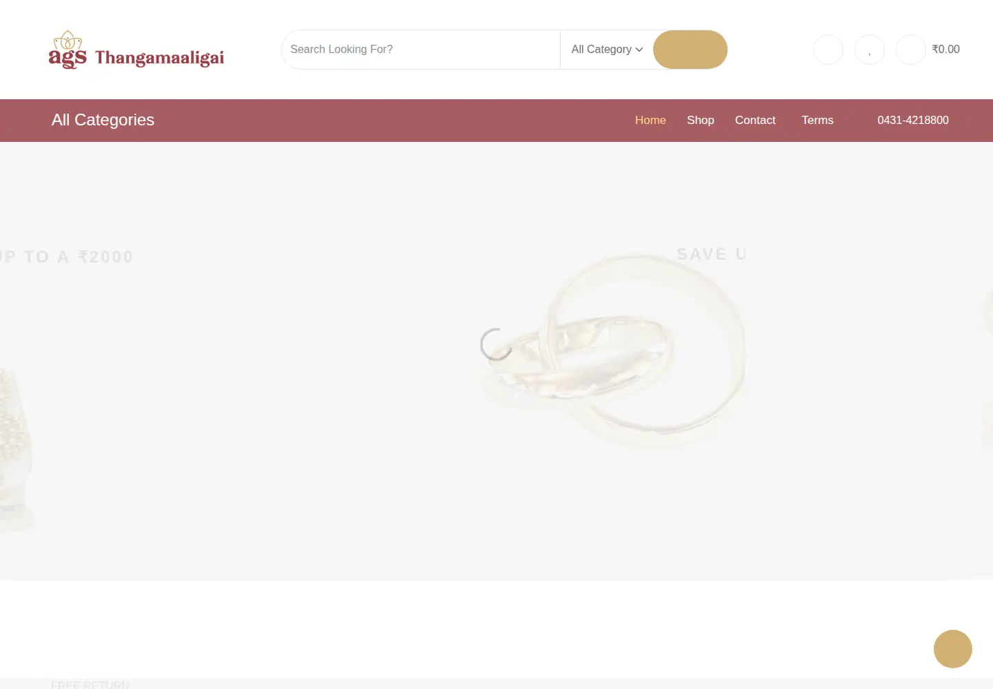 Captured homepage of agsthangamaaligai.com in the current scan