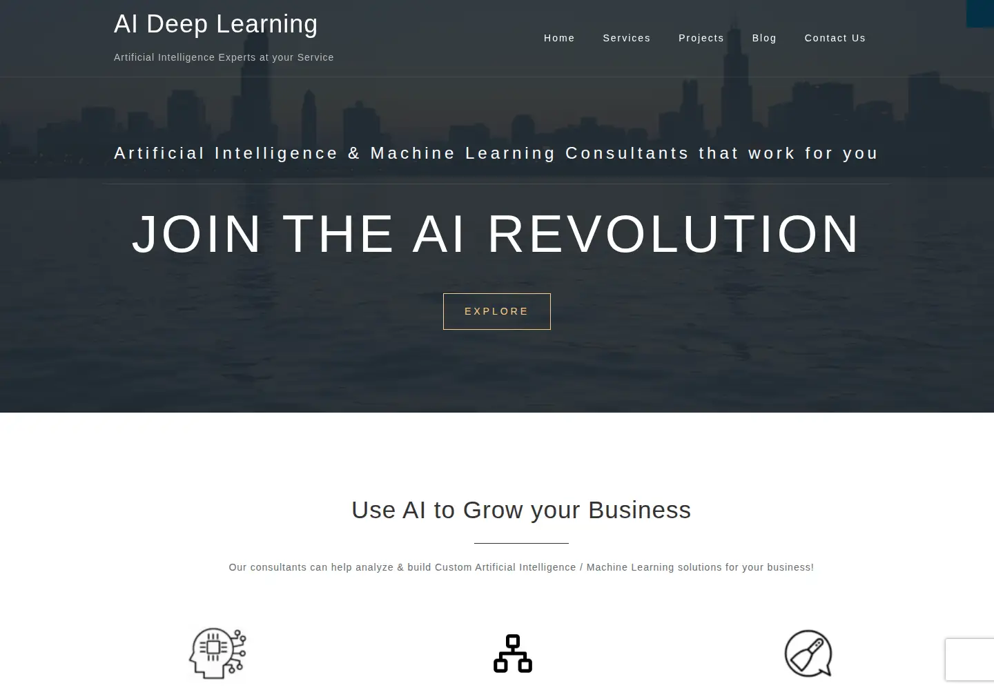 Captured homepage of aideeplearningml.com in the current scan