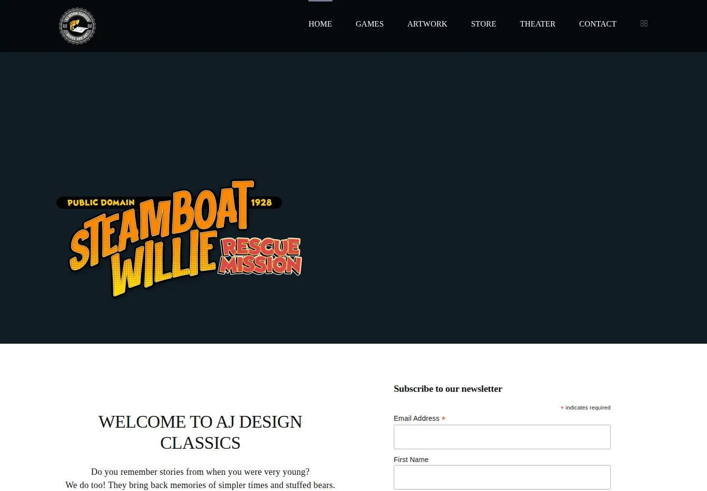 Captured homepage of ajdesignclassics.com in the current scan