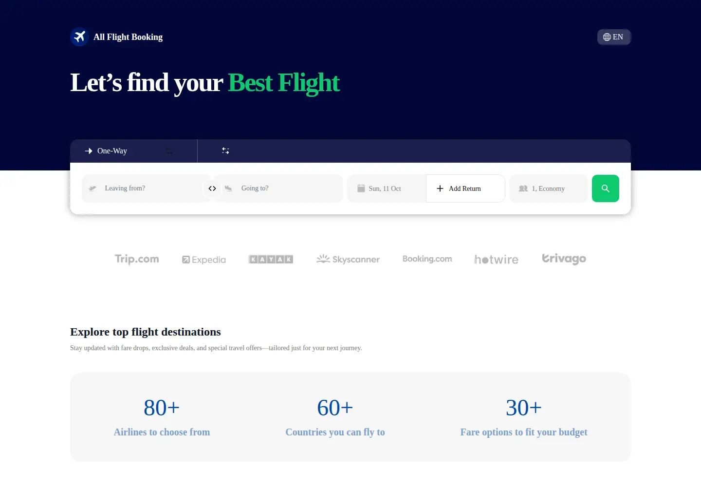 Screenshot of allflightbooking.com