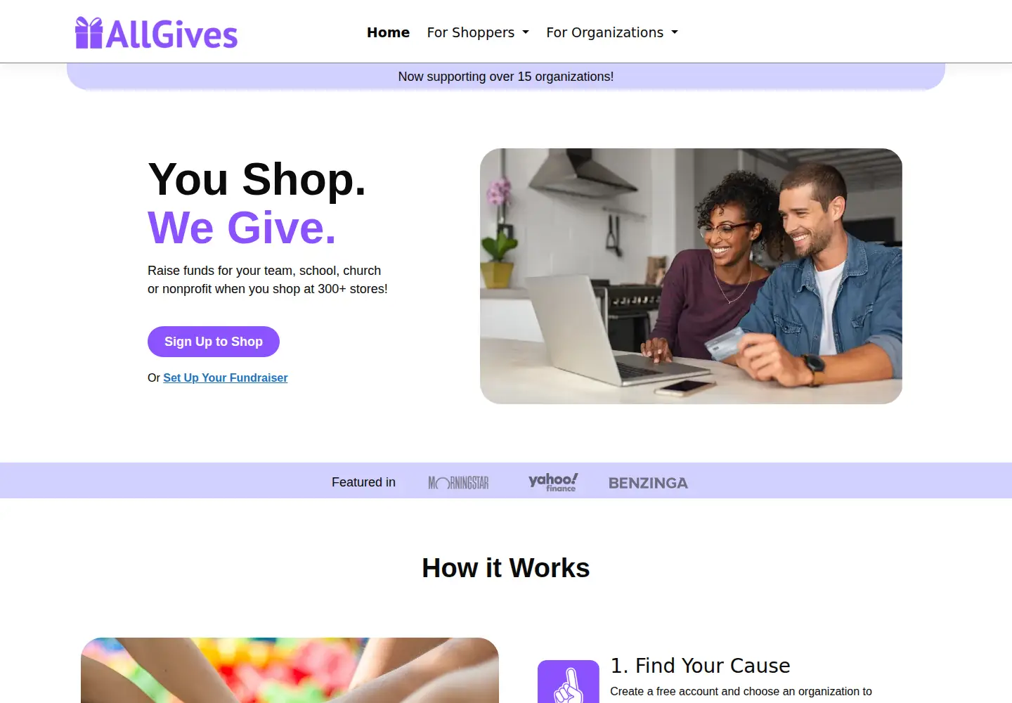 Captured homepage of allgives.com in the current scan