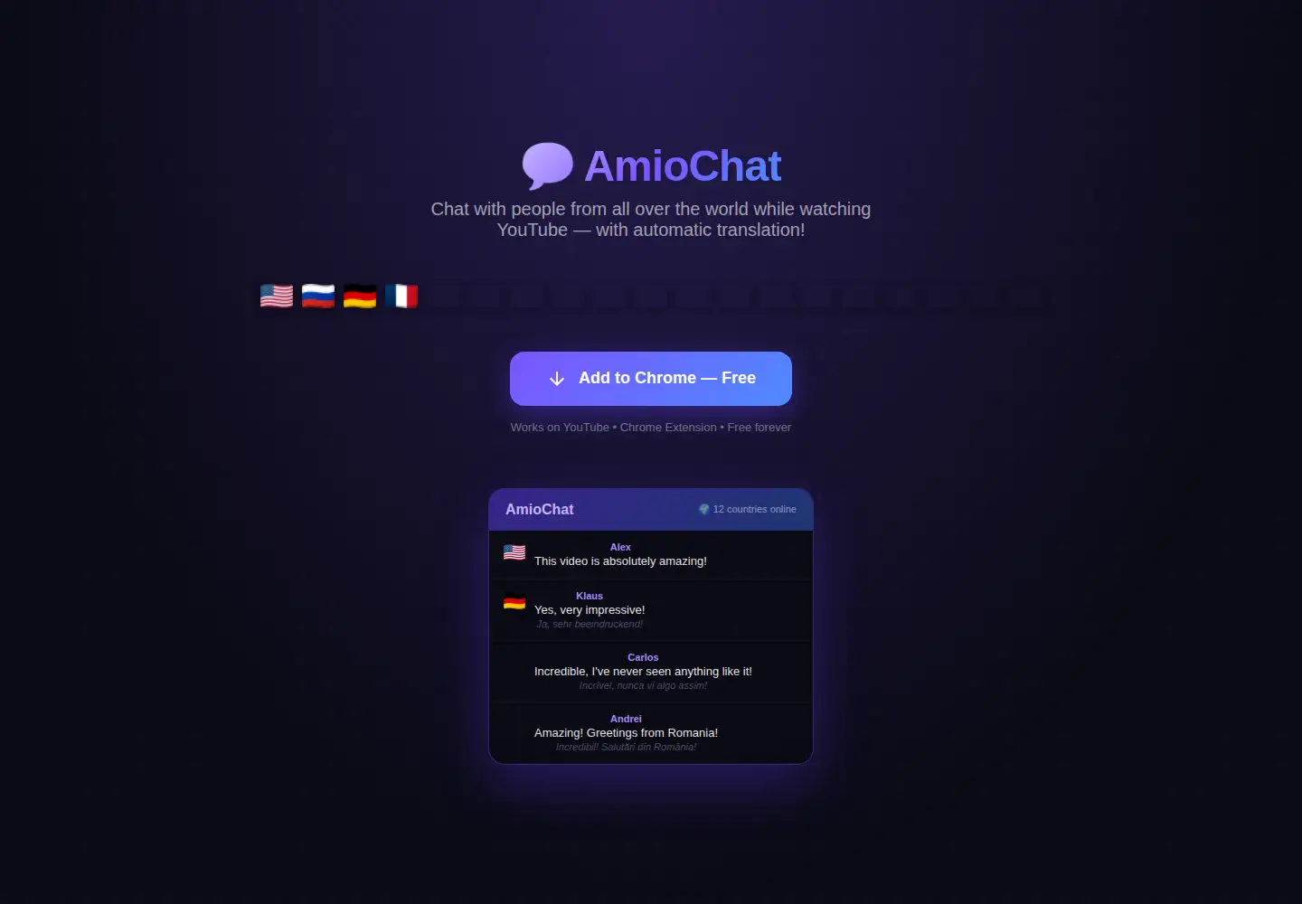 Screenshot of amiochat.com