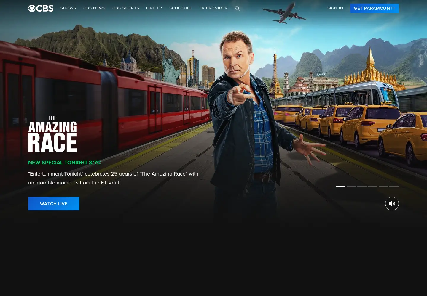 Screenshot of cbs.com