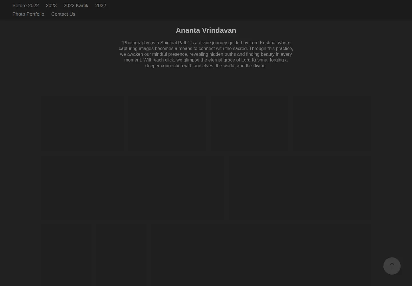 Captured homepage of anantavrindavan.com in the current scan