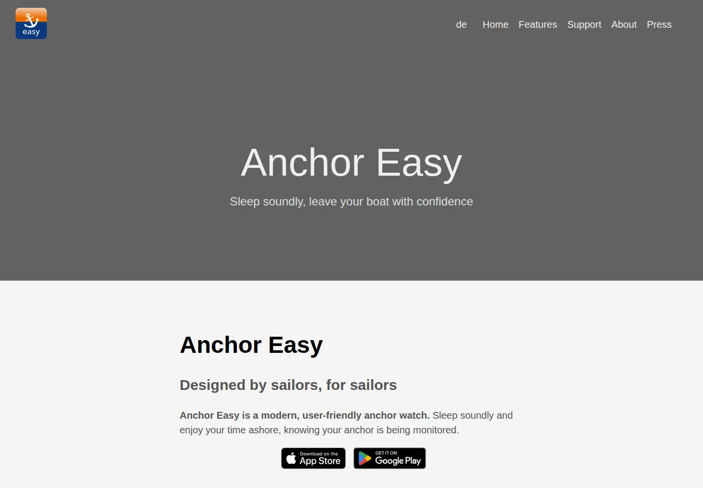 Screenshot of anchor-easy.com