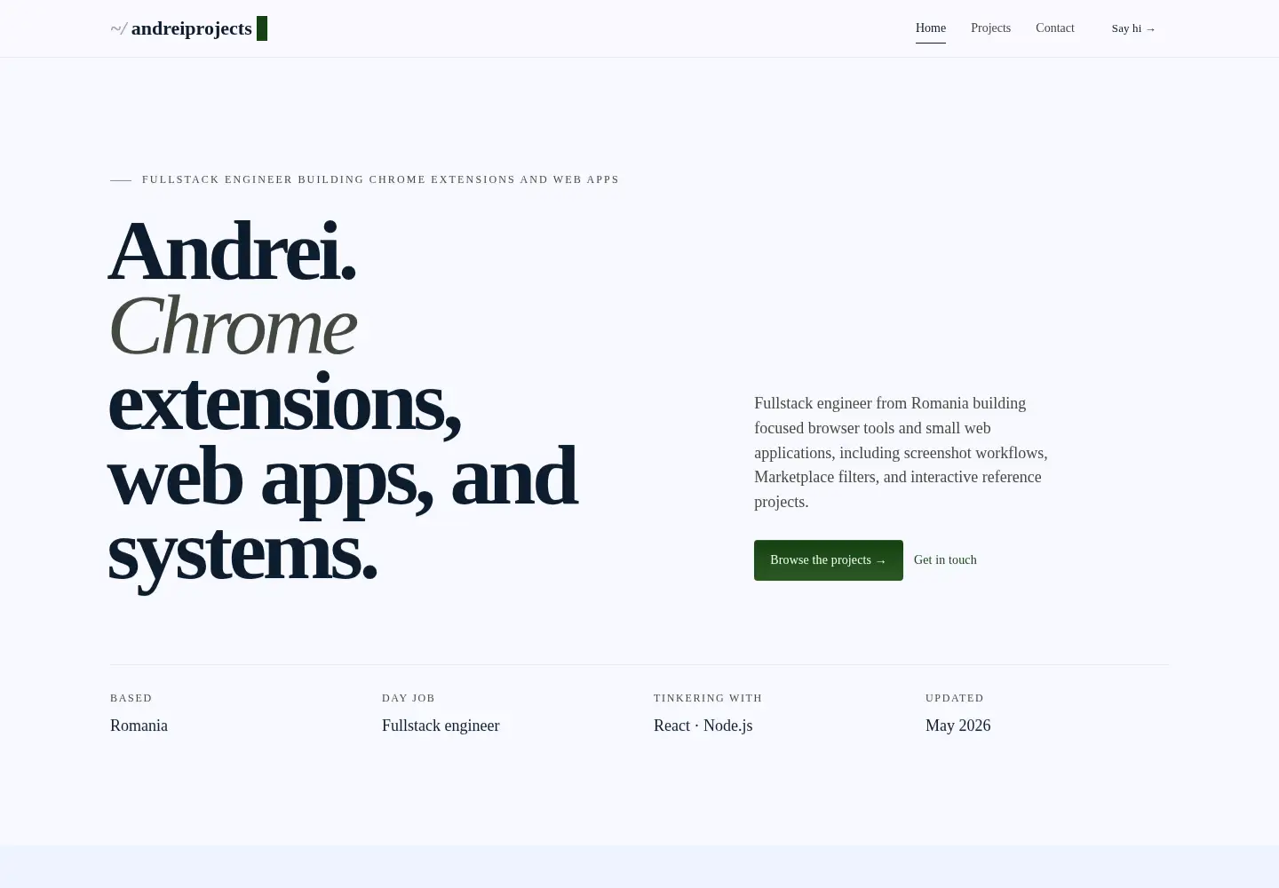 Screenshot of andreiprojects.com