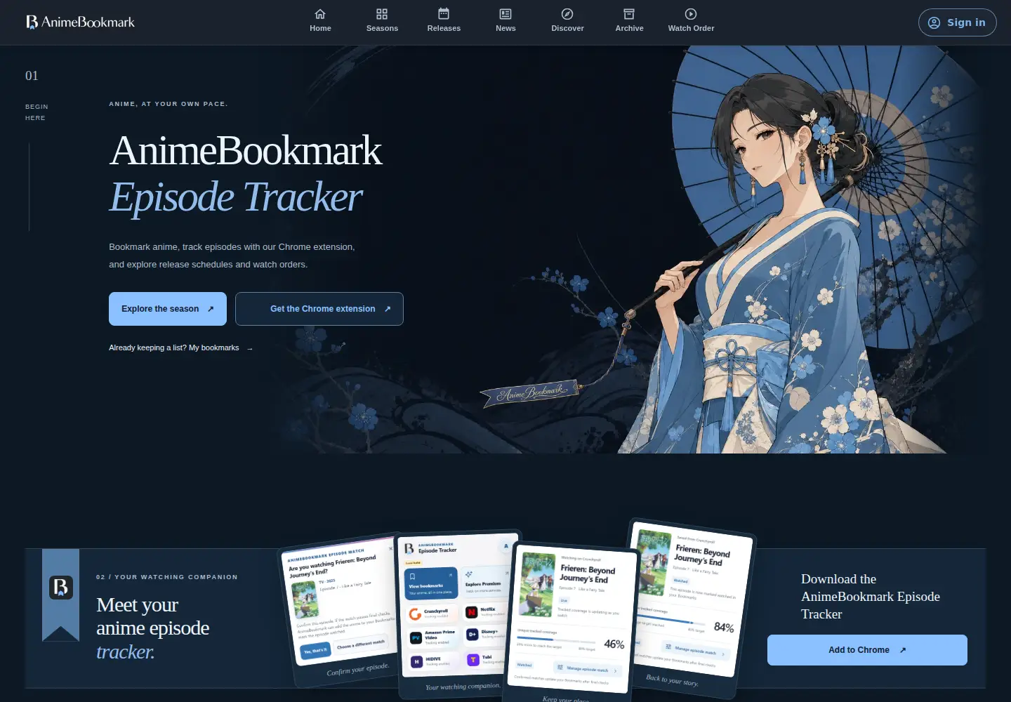 Screenshot of animebookmark.com