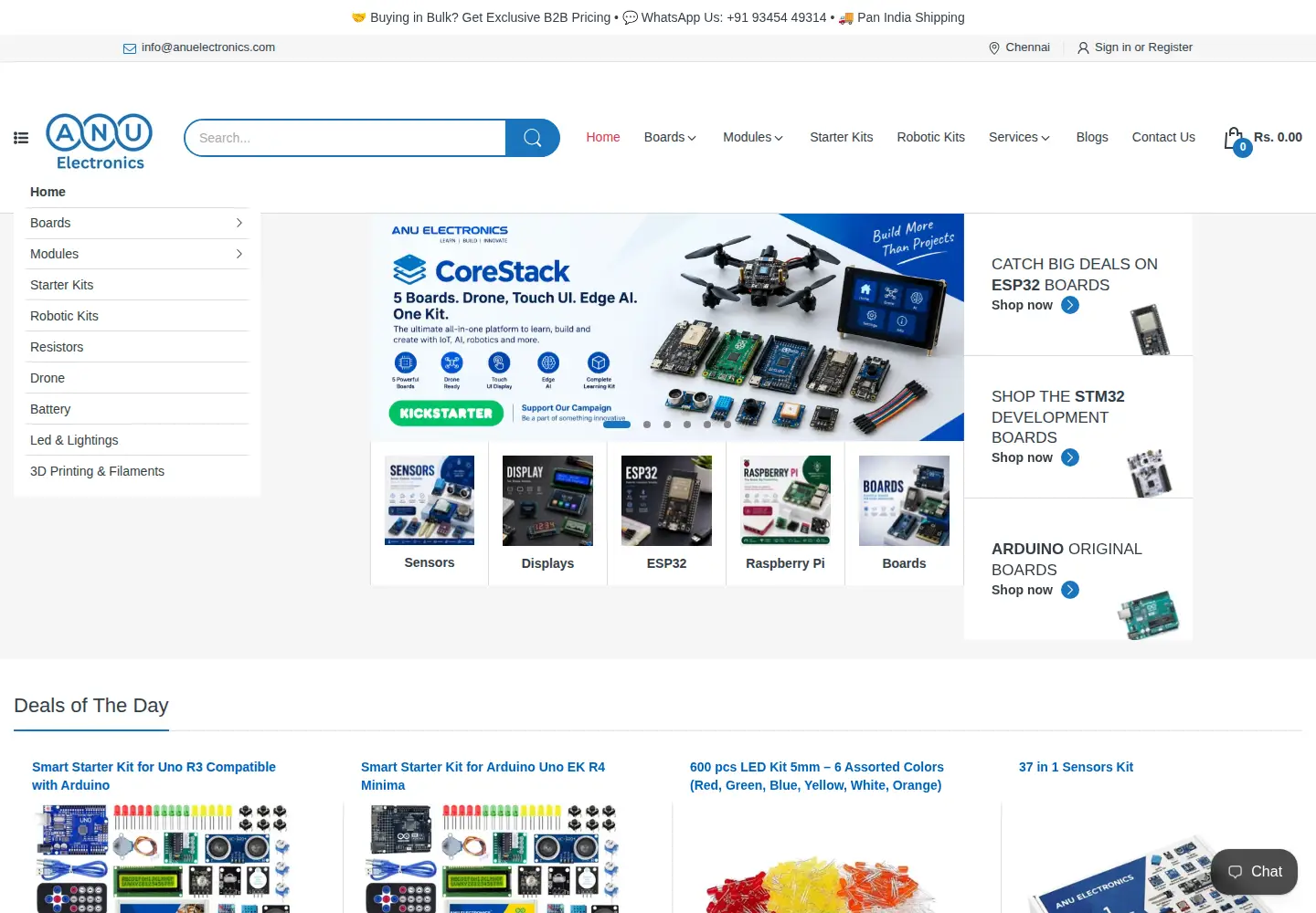 Screenshot of anuelectronics.com