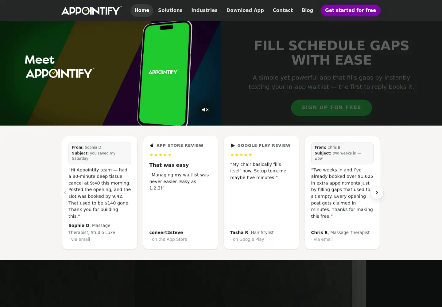 Screenshot of appointify.com