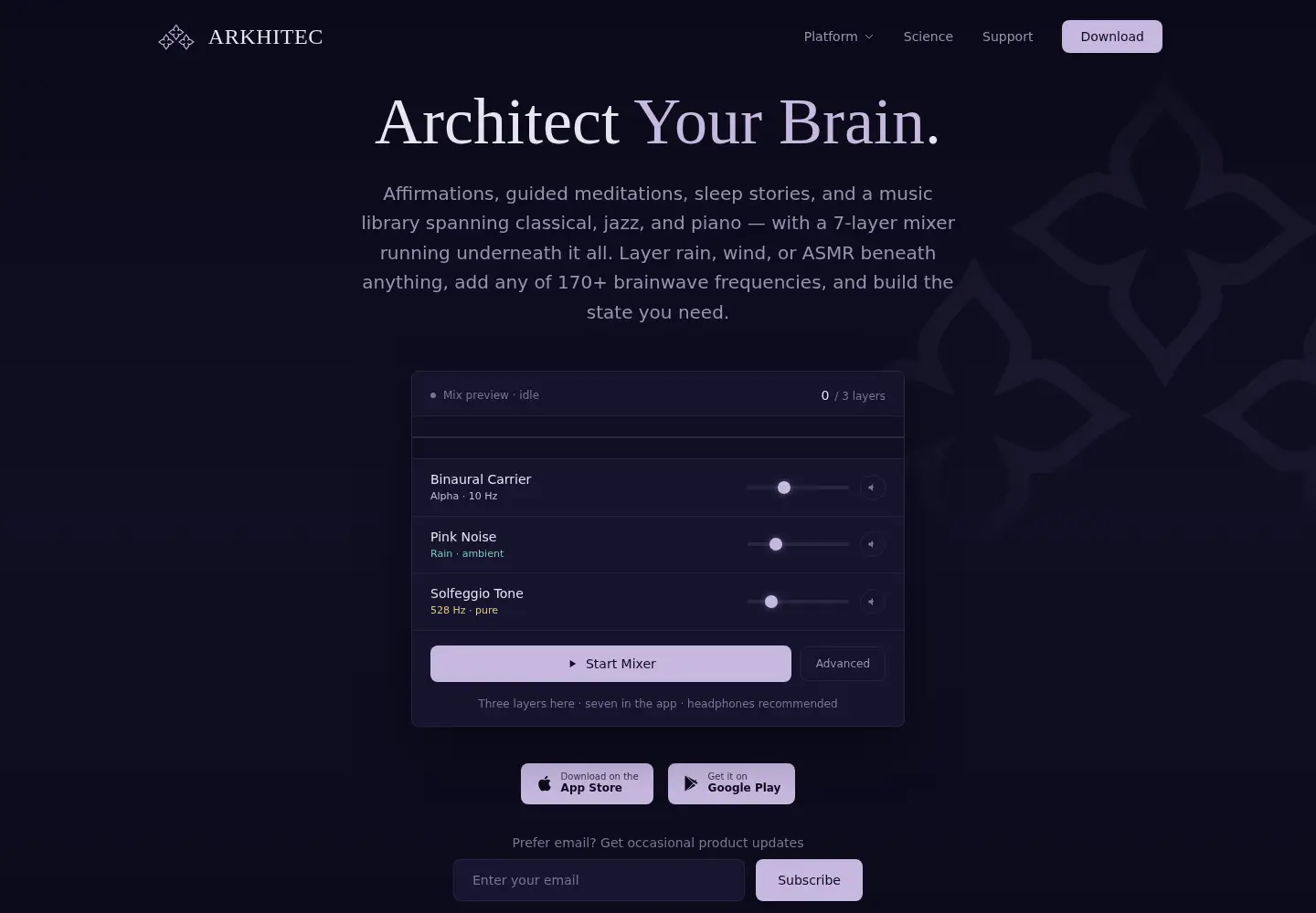 Captured homepage of arkhitec.com in the current scan