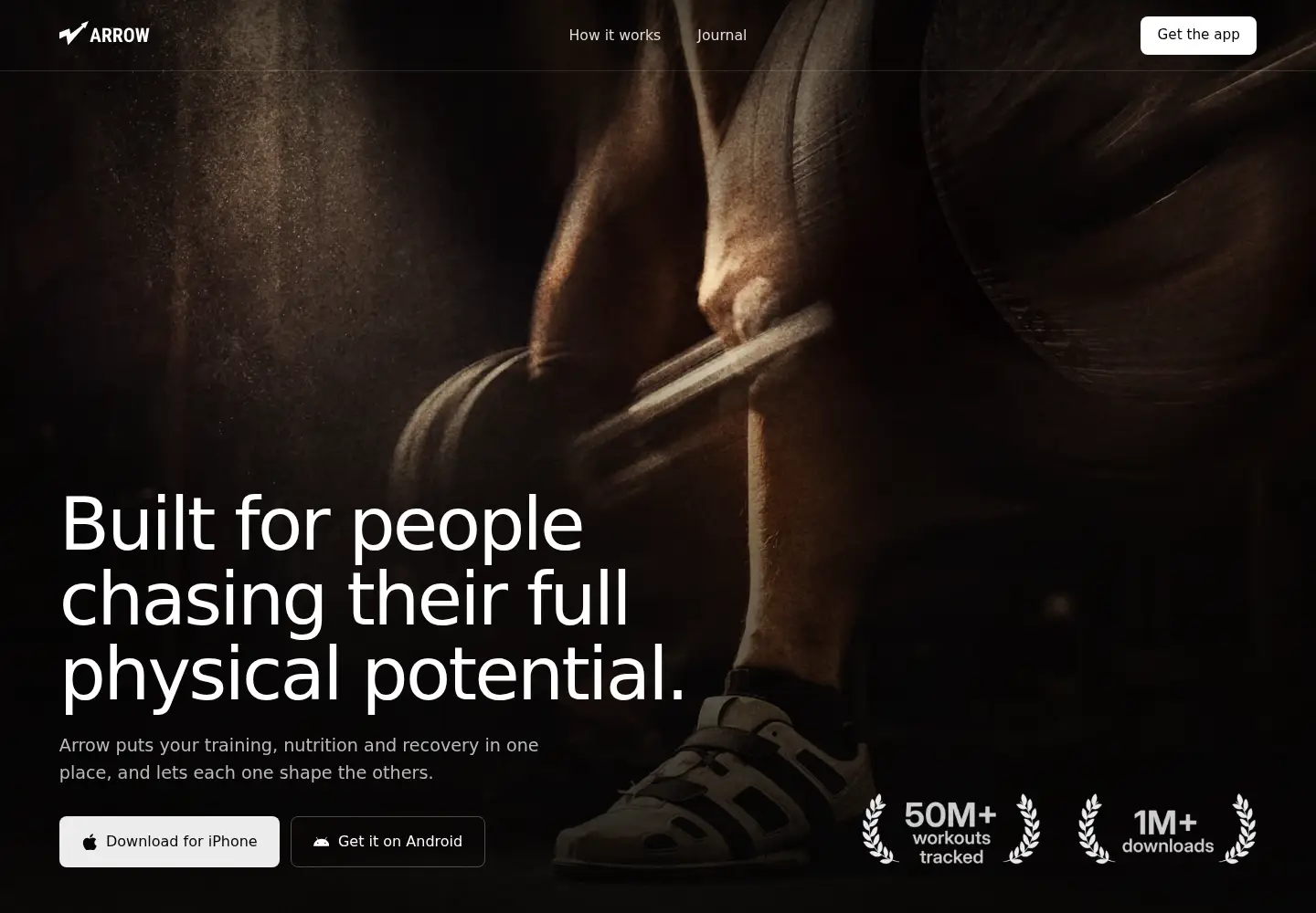 Screenshot of arrowfitnessapp.com