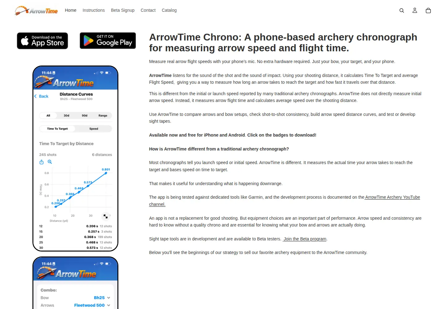 Captured homepage of arrowtimearchery.com in the current scan