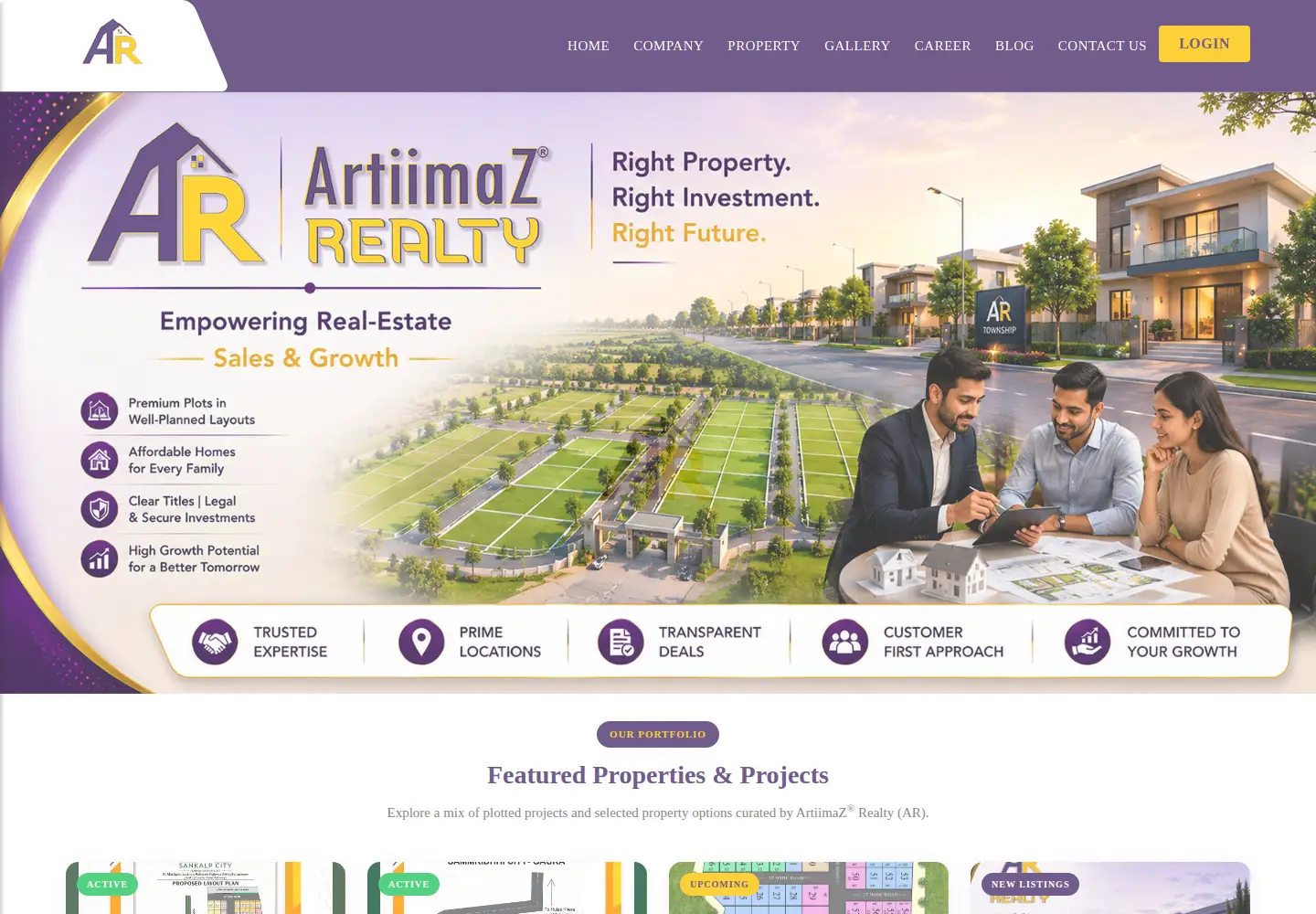 Screenshot of artiimazrealty.com