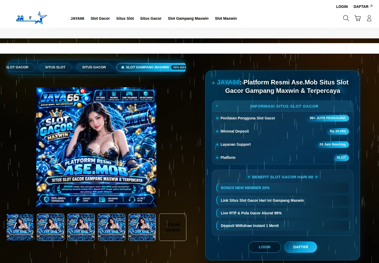 Captured homepage of asemob.com in the current scan