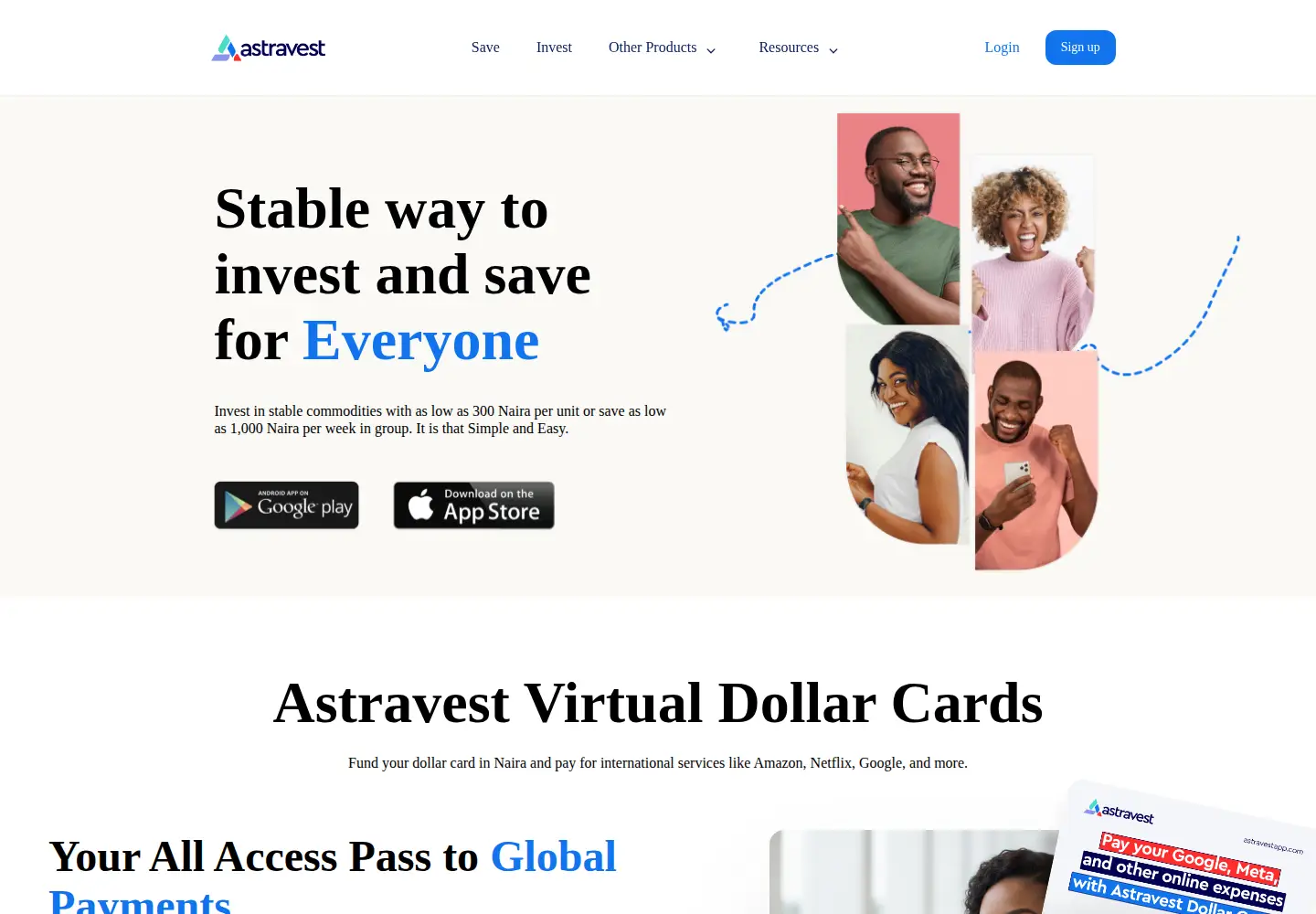 Captured homepage of astravestapp.com in the current scan