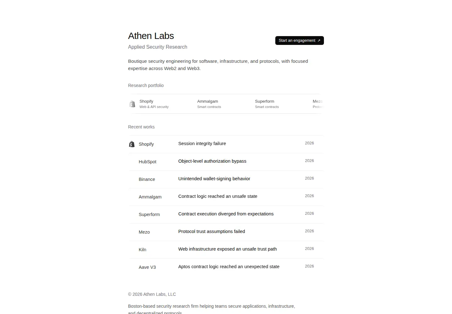 Screenshot of athenlabs.com