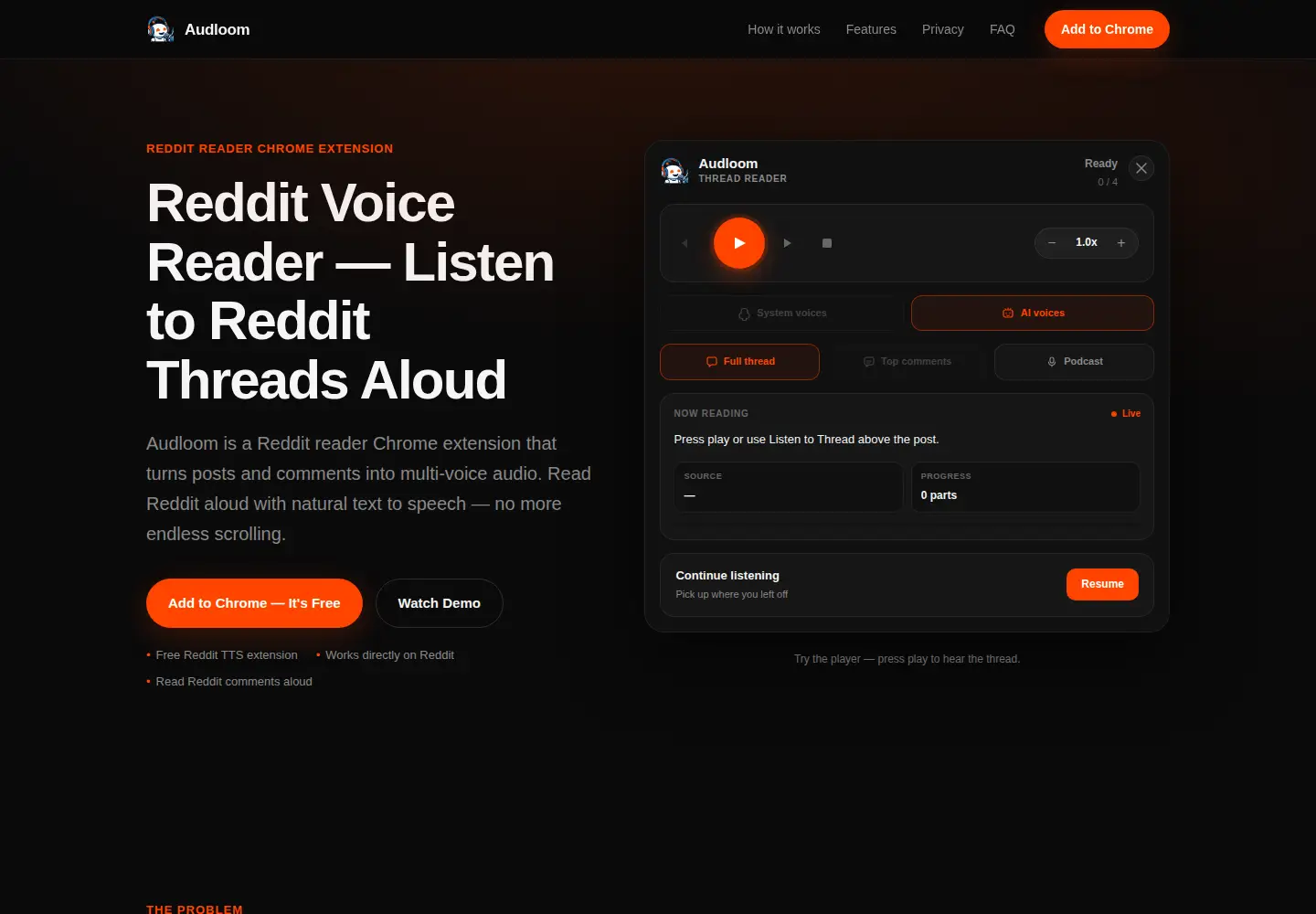 Screenshot of audloom.com