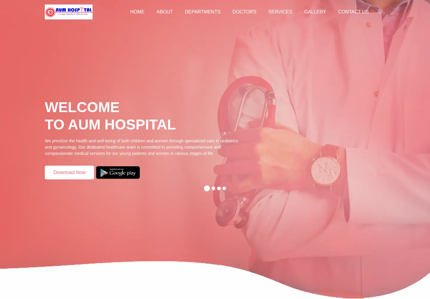 Captured homepage of aumhospitalbls.com in the current scan