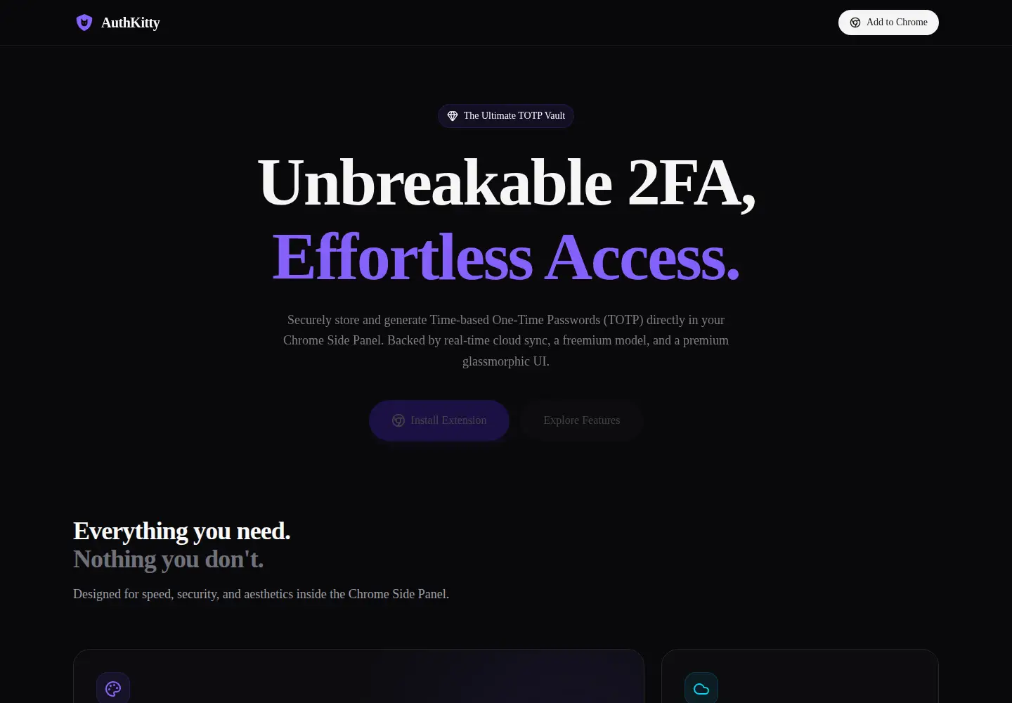 Screenshot of authkitty.com