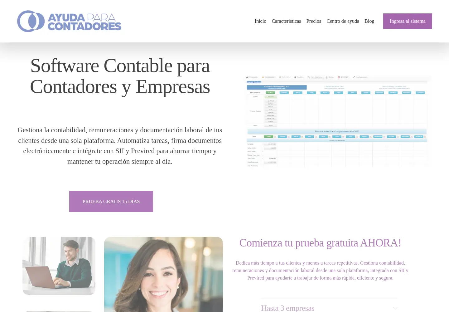 Screenshot of ayudaparacontadores.com