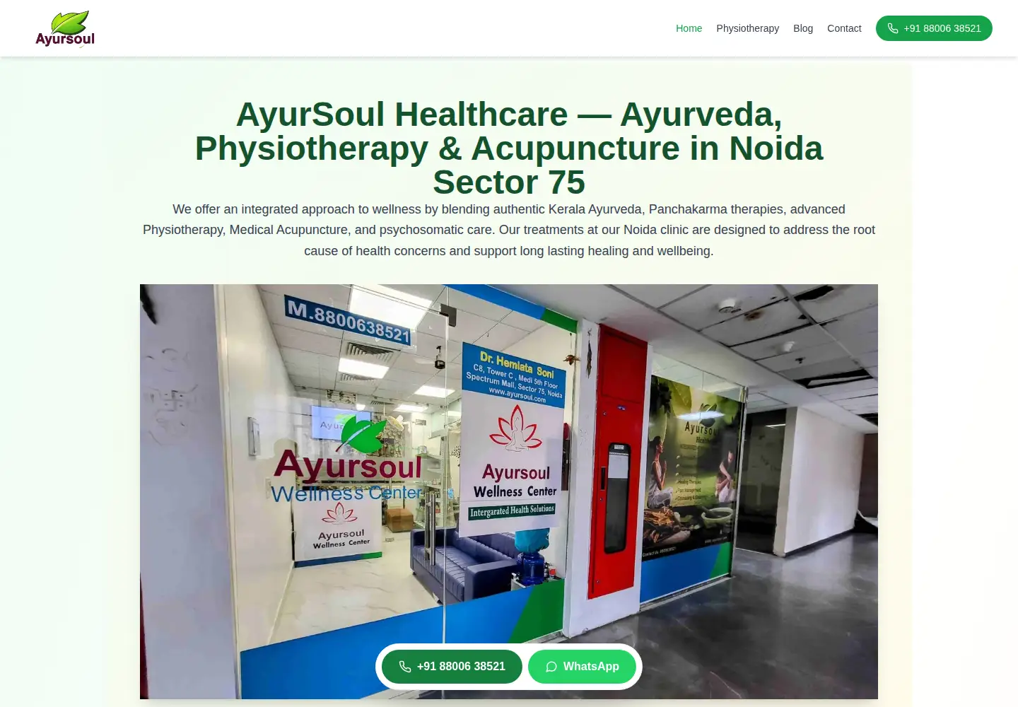 Screenshot of ayursoul.com