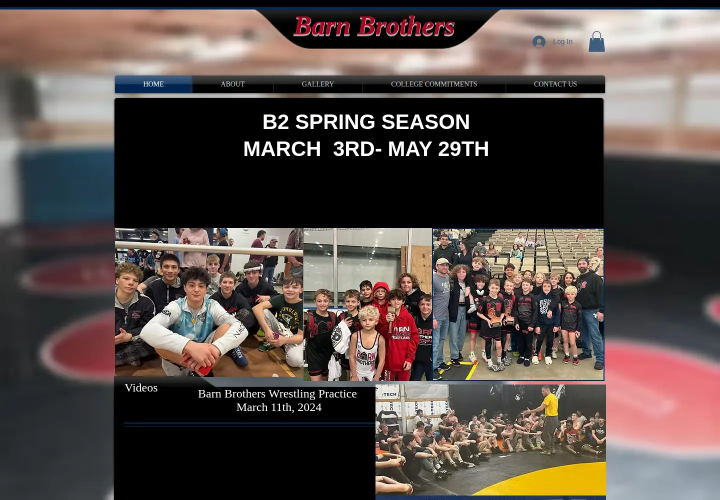 Captured homepage of b2wrestling.com in the current scan