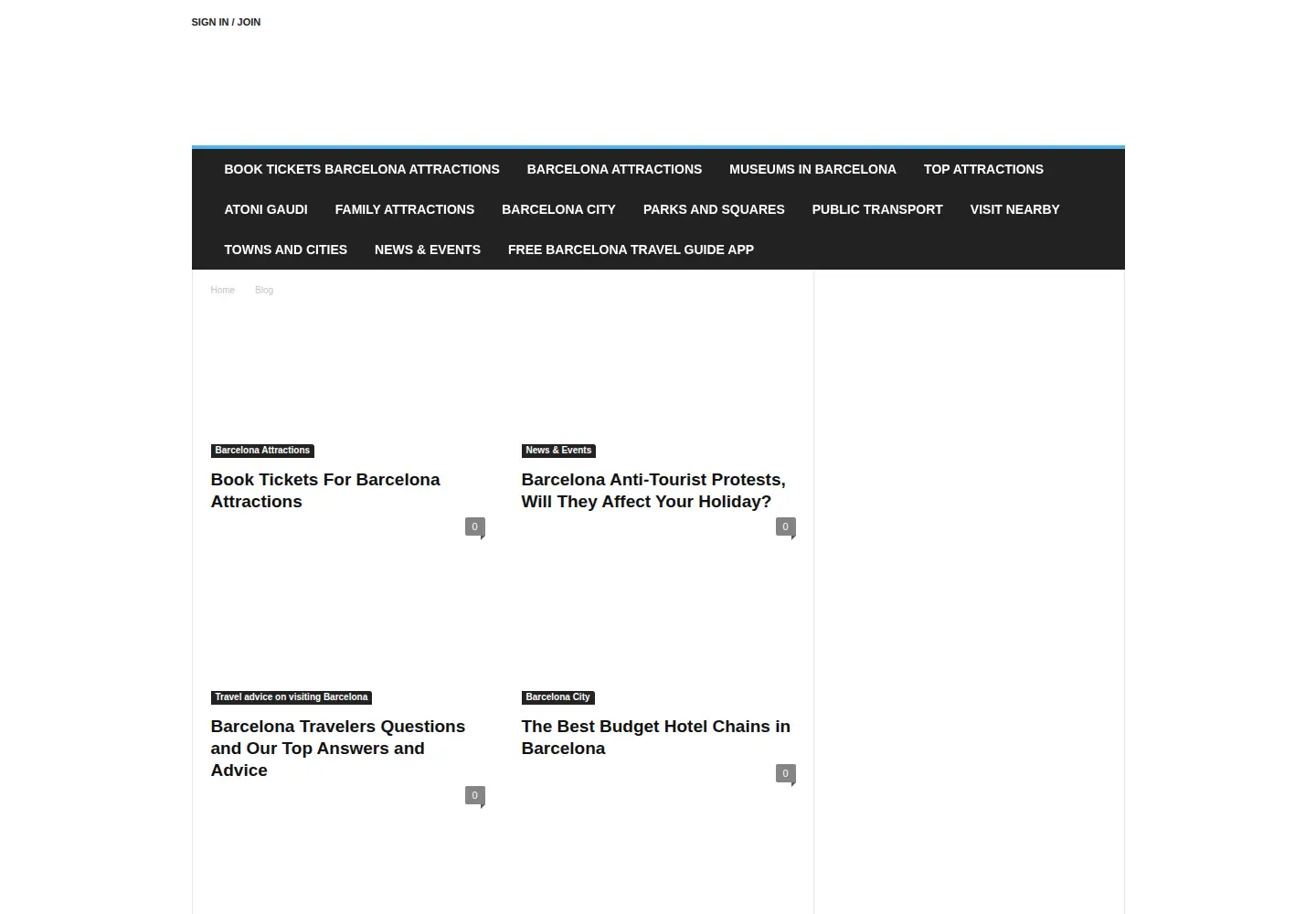 Captured homepage of barcelona-cityguide.com in the current scan