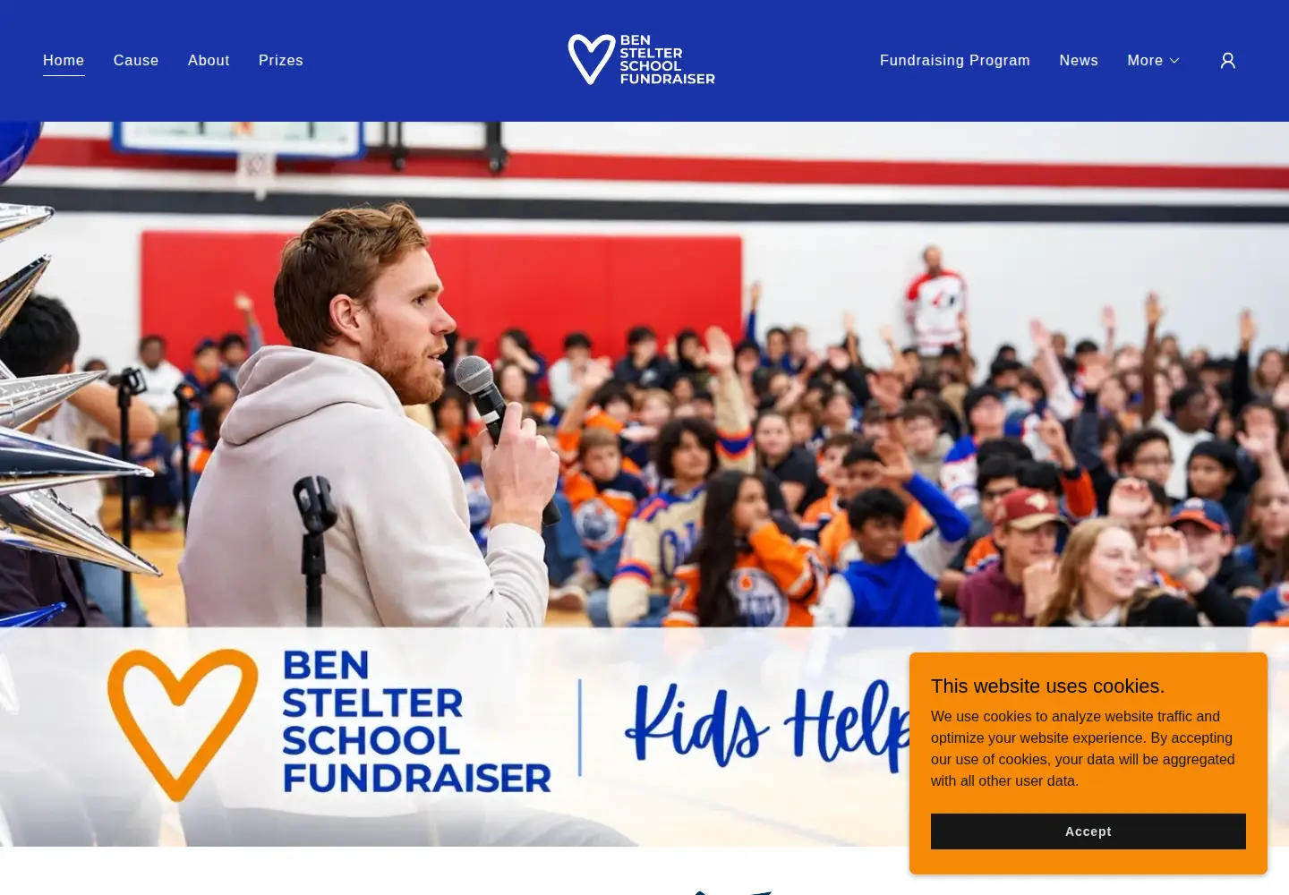 Captured homepage of benstelterschoolfundraiser.com in the current scan