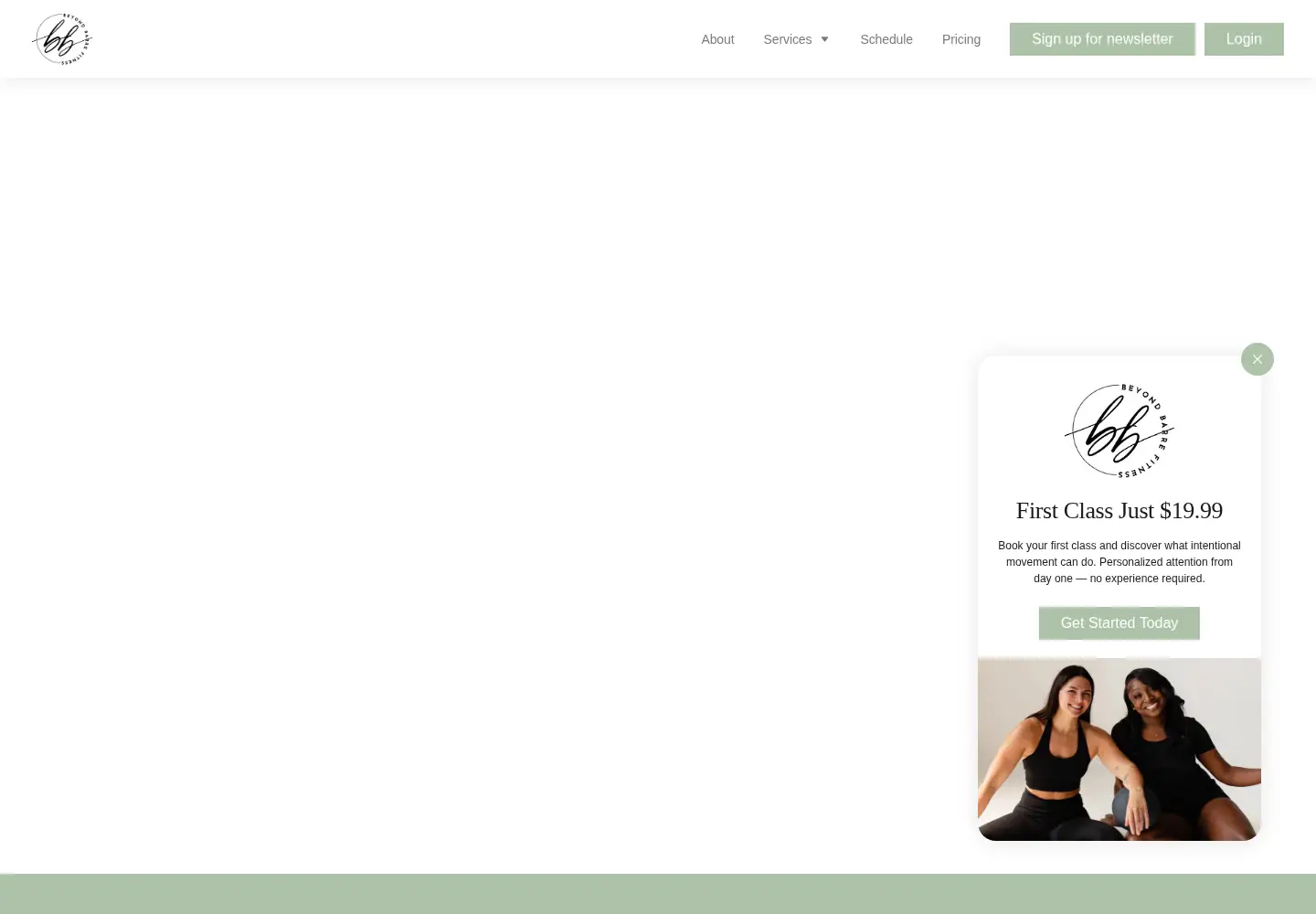 Screenshot of beyondbarrefitness.com