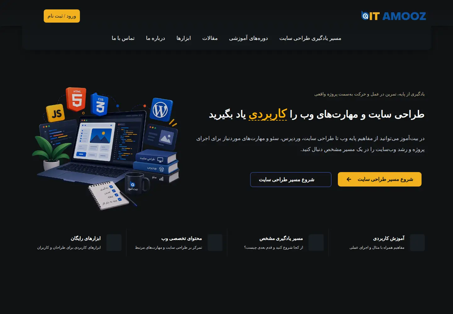 Captured homepage of bitamooz.com in the current scan