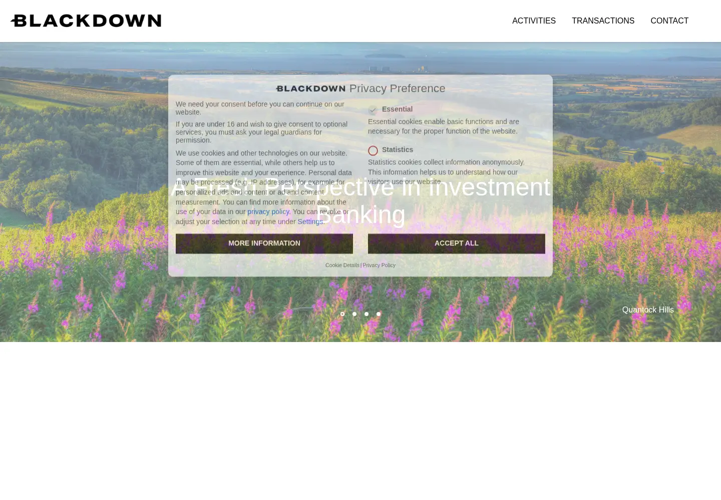 Captured homepage of blackdown.com in the current scan