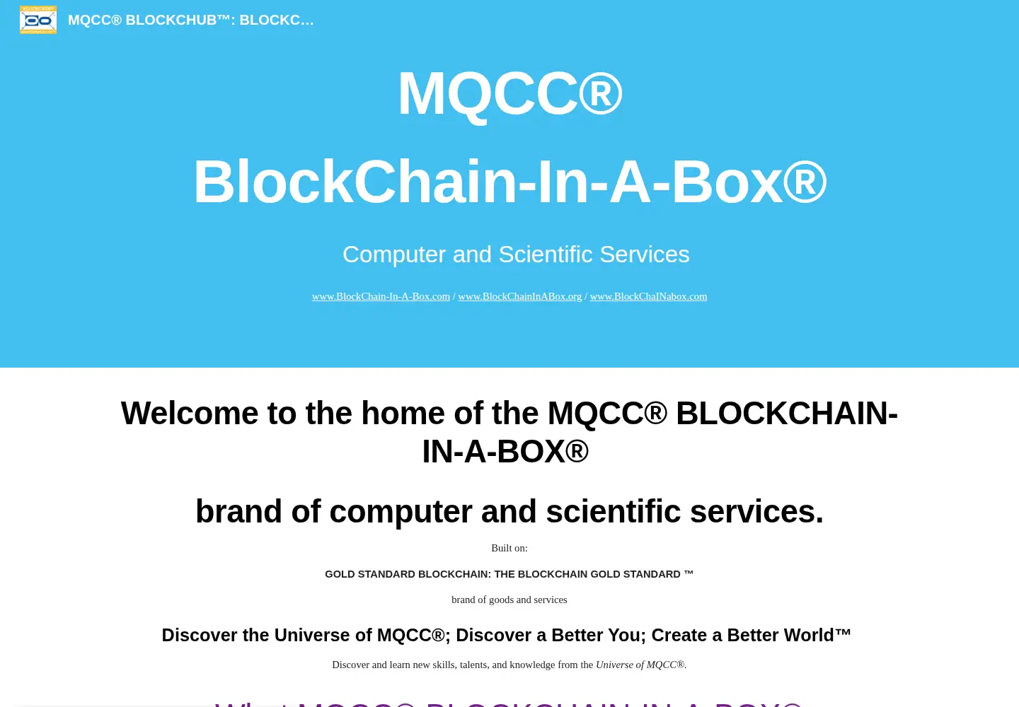 Captured homepage of blockchainabox.com in the current scan