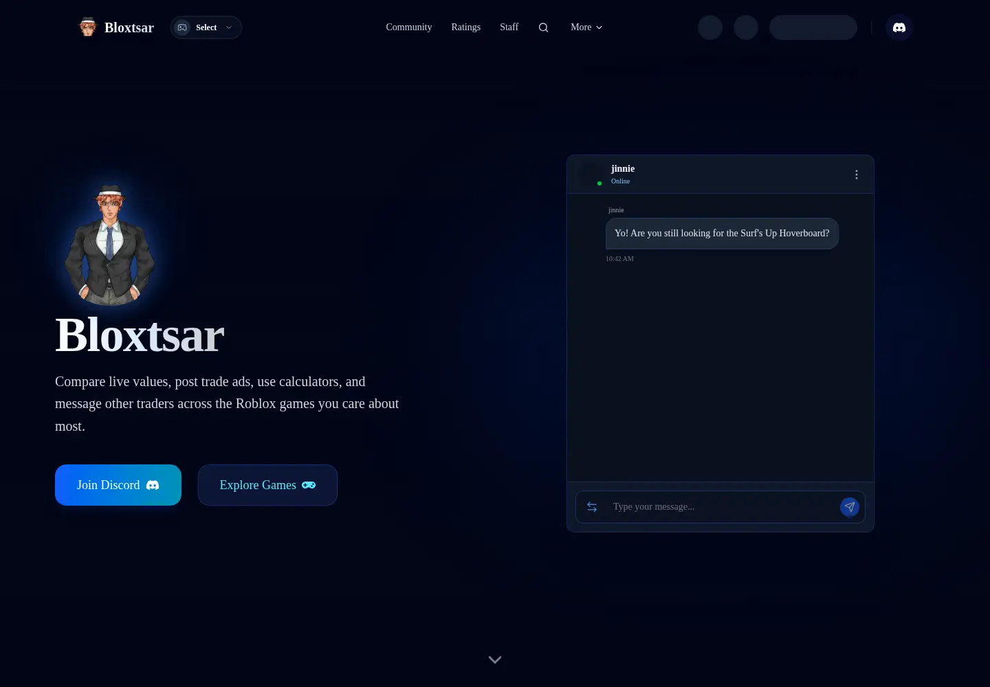 Captured homepage of bloxtsar.com in the current scan