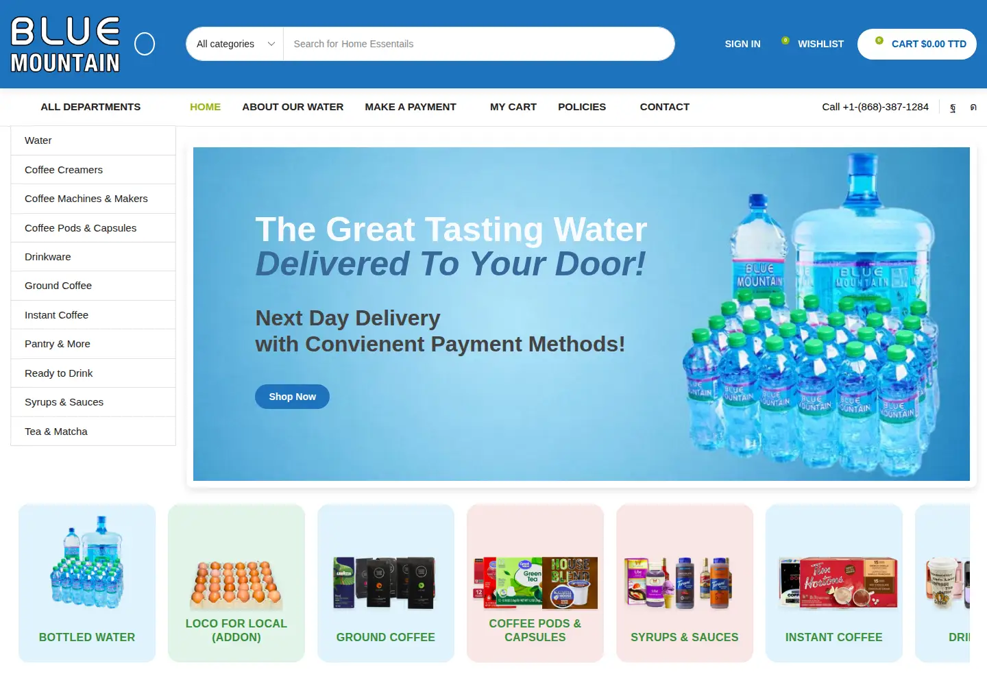 Screenshot of bluemountaintrinidad.com