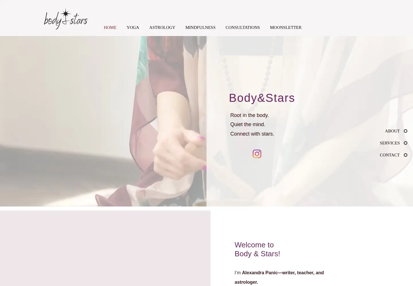 Screenshot of bodyandstars.com