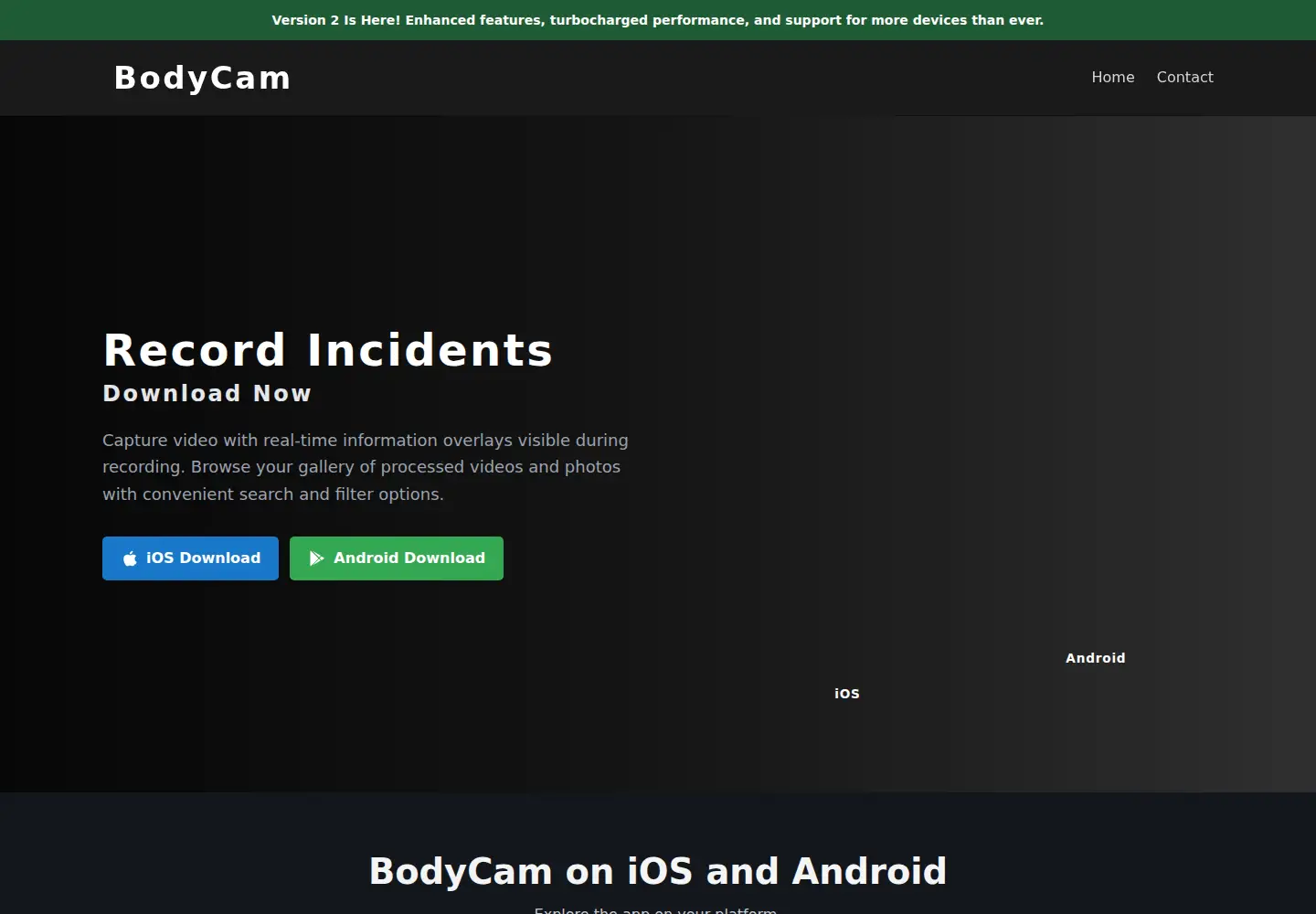 Screenshot of bodycamapp.com
