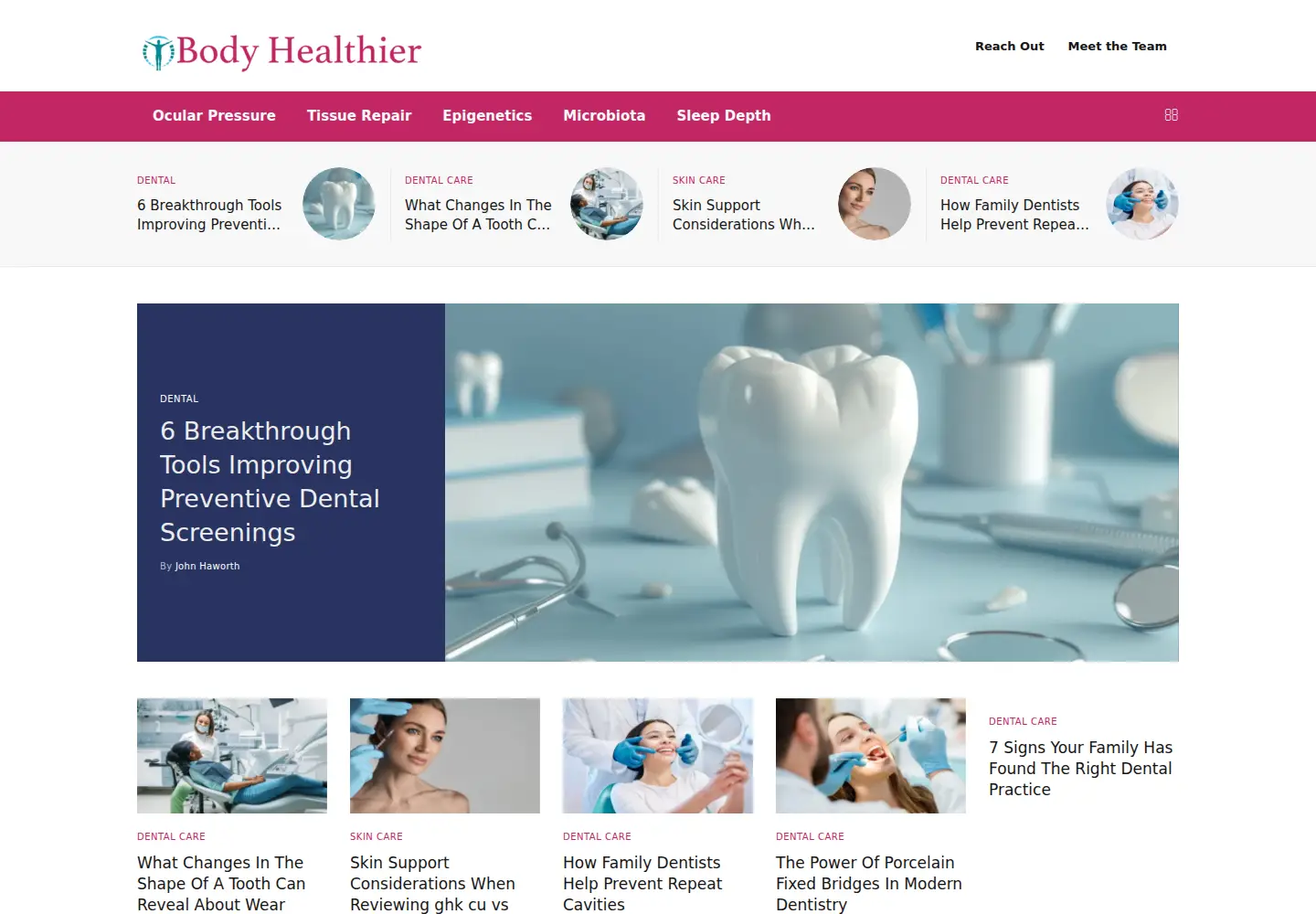 Captured homepage of bodyhealthier.com in the current scan