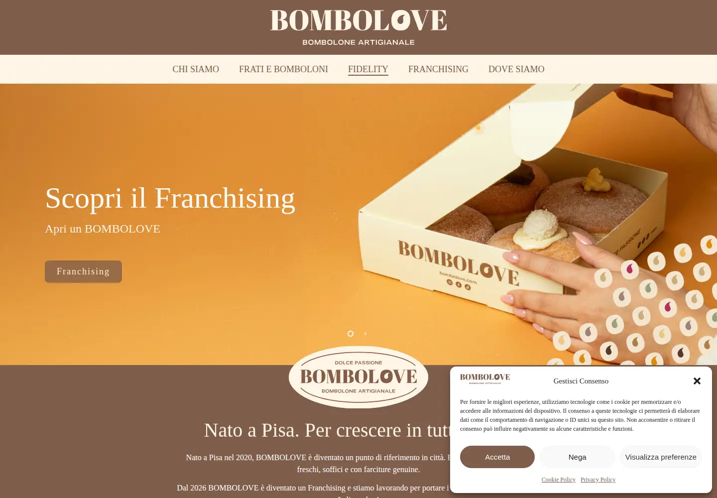 Captured homepage of bombolove.com in the current scan